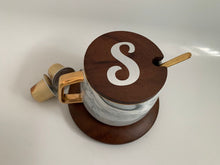 Load image into Gallery viewer, Sip In Style: Porcelain Marble Style Mug With Deep Bamboo Lid And Saucer